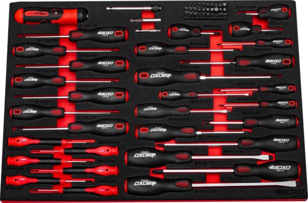 Boxo BX635-R Master Screwdriver Set In EVA Foam - 65 Piece